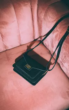 Leather bag with gold-coloured details | Black | Guts & Gusto