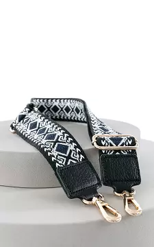 Adjustable bag strap with gold-coloured details | Black Dark Blue | Guts & Gusto