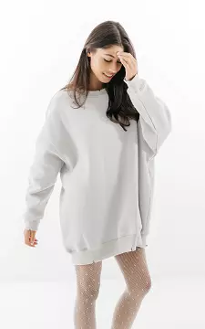 Oversized sweater with round neck | Beige | Guts & Gusto