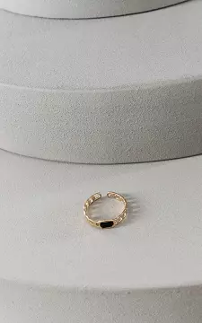 Verstelbare ring van stainless steel | Goud Zwart | Guts & Gusto
