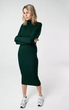 Lange jurk met col | Groen | Guts & Gusto
