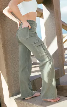 High waist cargo pants | Green | Guts & Gusto