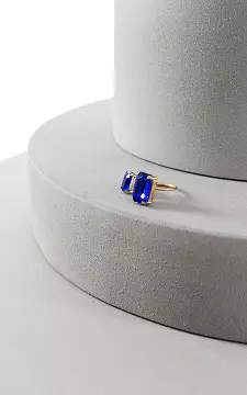 Verstellbarer Ring mit Steinchen | Kobaltblau | Guts & Gusto