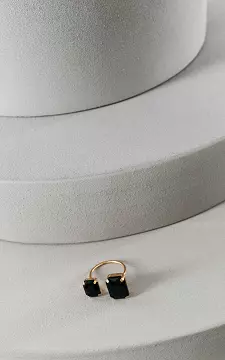 Verstellbarer Ring mit Steinchen | Schwarz | Guts & Gusto