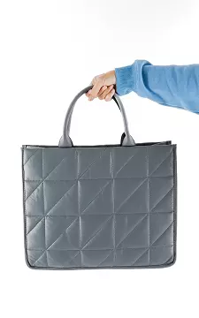 Padded shopper with zip | Blue | Guts & Gusto