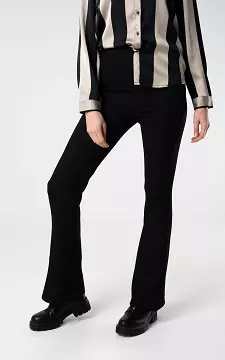 Flared broek met elastieken band | Zwart | Guts & Gusto