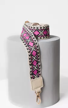Adjustable bag strap with gold-coloured details | Beige Fuchsia | Guts & Gusto