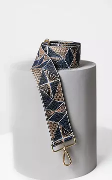 Adjustable bag strap with pattern | Blue Light Brown | Guts & Gusto