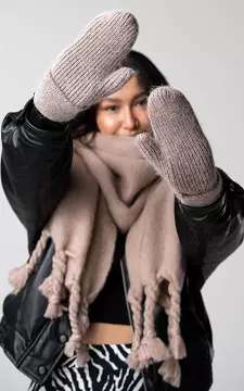 Knitted mittens | Taupe | Guts & Gusto