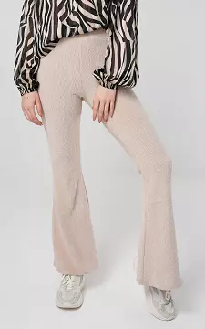 Flared pants with print detail | Beige | Guts & Gusto