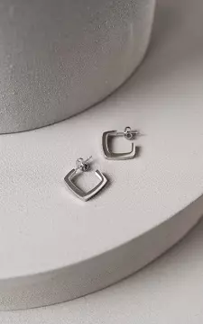 Stainless steel square-shaped earrings | Silver | Guts & Gusto