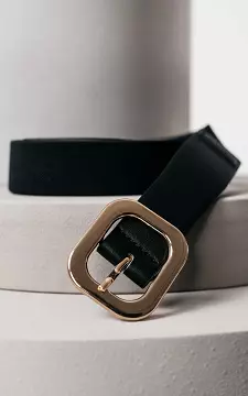 Stretchy belt with square clasp | Black Gold | Guts & Gusto