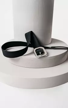 Stretchy belt with square clasp | Black Silver | Guts & Gusto