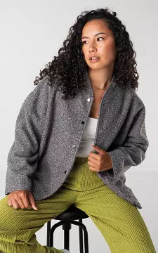 Oversized coat with press buttons | Grey | Guts & Gusto