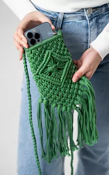 Macrame bag with long handle | Green | Guts & Gusto