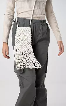 Macrame bag with long handle | White | Guts & Gusto