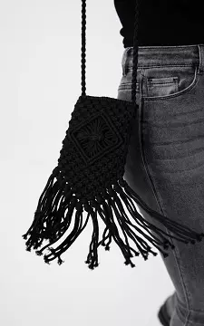 Macrame bag with long handle | Black | Guts & Gusto
