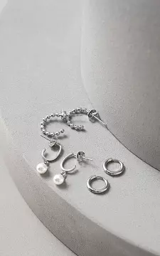 Setje oorbellen van stainless steel | Zilver | Guts & Gusto