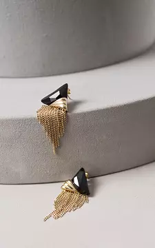 Earrings with triangle shape | Gold Black | Guts & Gusto