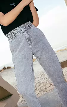 High waist paperbag jeans Sky | Grey | Guts & Gusto