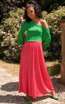 Satin-look maxi skirt | Pink | Guts & Gusto