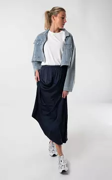 Satin-look maxi skirt | Dark Blue | Guts & Gusto