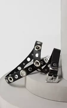 Belt with big studs | Black Silver | Guts & Gusto