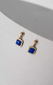 Earpins with pendant | Gold Blue | Guts & Gusto