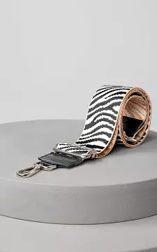 Verstelbaar tashengsel met zebraprint | Zwart Zilver | Guts & Gusto