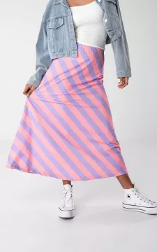 Maxi skirt with striped pattern | Pink Lilac | Guts & Gusto