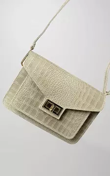 Leather bag with gold-coloured details | Taupe | Guts & Gusto