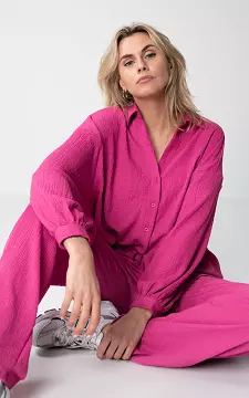 Oversized blouse met knoopjes | Roze | Guts & Gusto