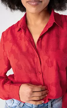 Blouse with see-through details | Red | Guts & Gusto