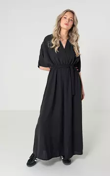 Maxi dress with short sleeves | Black | Guts & Gusto