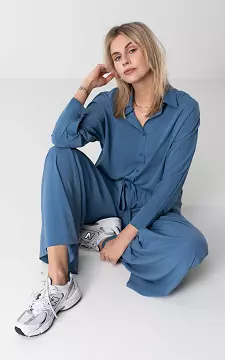 Basic Bluse mit Knöpfen | Blau | Guts & Gusto