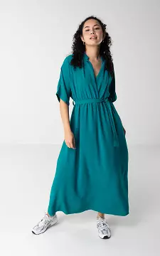 Maxi dress with short sleeves | Blue | Guts & Gusto