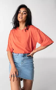 Basic katoenen t-shirt | Oranje | Guts & Gusto
