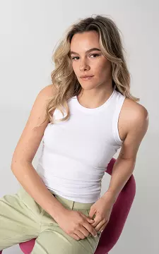 Tanktop with ribbed detail | White | Guts & Gusto