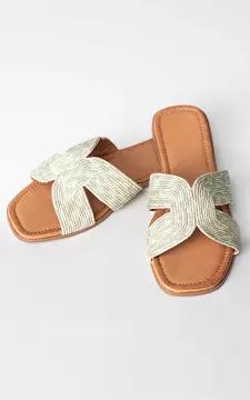 Slippers with braided band | Light Green | Guts & Gusto