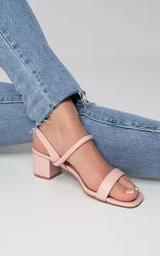 Heels with adjustable ankle strap | Light Pink | Guts & Gusto
