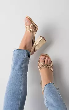 Heels with block heel | Gold | Guts & Gusto