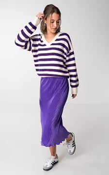 Plissé skirt with elasticated waistband | Purple | Guts & Gusto