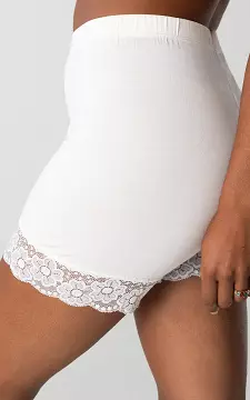 Shorts with lace details | White | Guts & Gusto