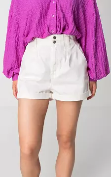 Cotton paperbag shorts | Cream | Guts & Gusto