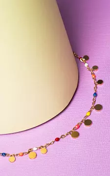 Gold-coloured ankle bracelet with beads | Gold Multicolor | Guts & Gusto