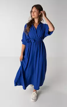 Maxi jurk met korte mouwen | Kobalt Blauw | Guts & Gusto