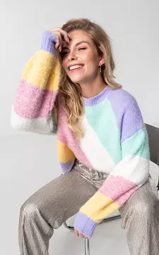 Striped sweater with colours | Lilac Mint | Guts & Gusto