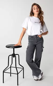 High waist cargo jeans Apollo | Donkergrijs | Guts & Gusto