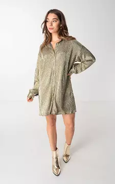 Glittered blouse dress with buttons | Gold | Guts & Gusto