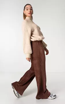 Velvet pants with ribbed detail | Brown | Guts & Gusto
